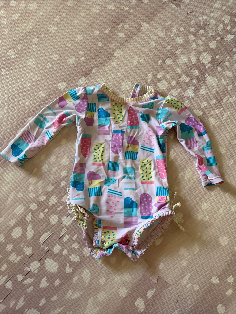 Toddler Girls Long-Sleeve Popsicle One-Piece Swimsuit - Pink Multi
